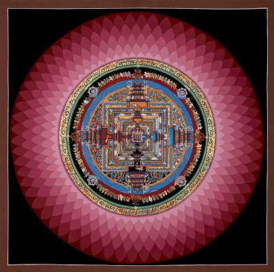 Buddhist Mandala of Kalachakra | Wheel Of Time Tibetan Buddhism Thangka Mandala | Wall hanging Decoration for Peace | Tibetan Arts